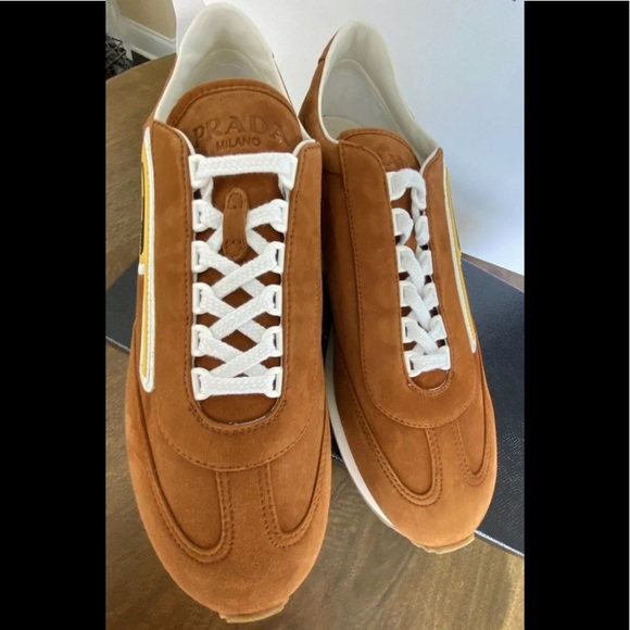 Prada Comoscio Men's Brown Suede Athletic sneaker - Picture 2 of 10